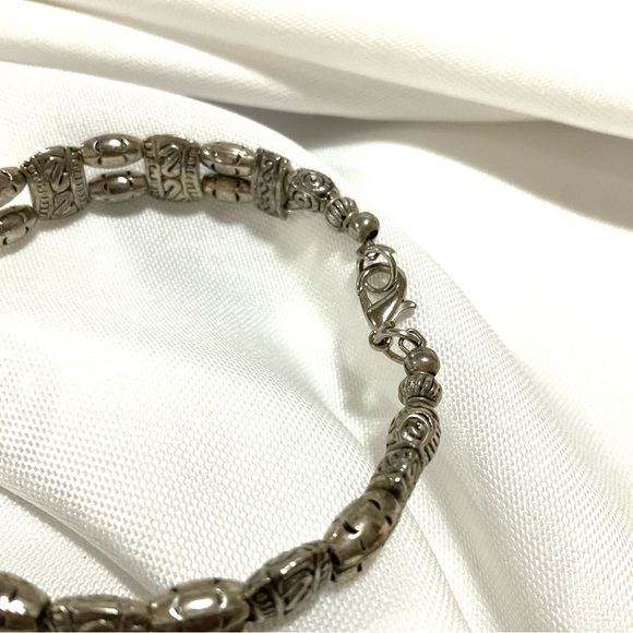 Tibertan Silver-Tone Red Beads & Cabochon Bracelet - Picture 5 of 5